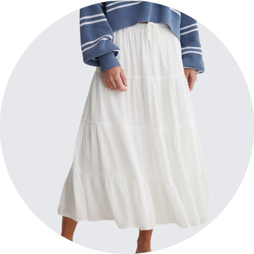 Aerie Beach Club Tiered Maxi Skirt